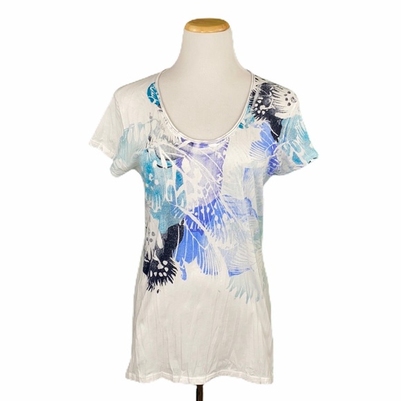 Calvin Klein Jeans Floral Scoop Neck Graphic Tee